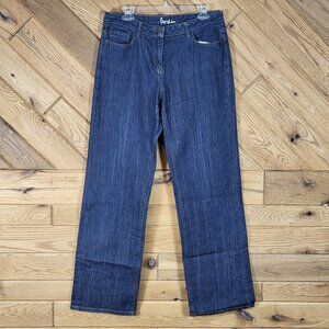Boden Womens Blue Denim Straight Jeans Pants US Size 10L Long Cotton Blend